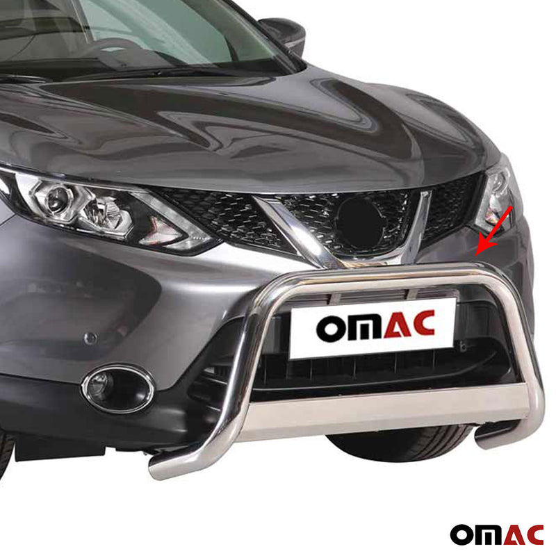 Barra di protezione anteriore per Nissan Qashqai 2017-2021 ø63mm acciaio argento 