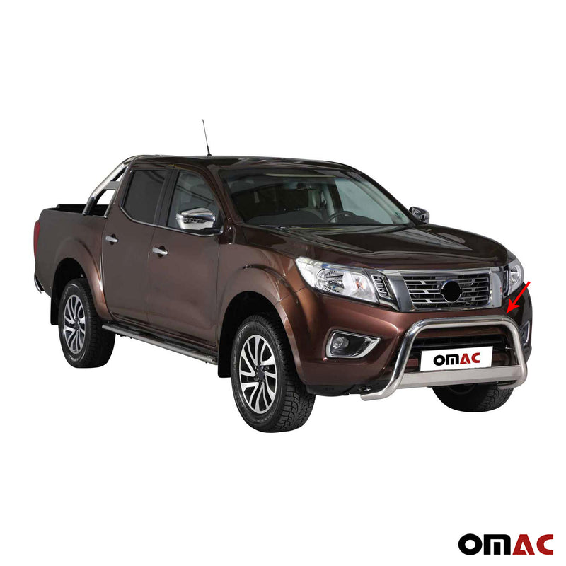 Protezione anteriore per Nissan NP300 Navara 2016-2021 ø63mm acciaio argento 