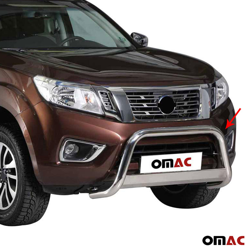 Protezione anteriore per Nissan NP300 Navara 2016-2021 ø63mm acciaio argento 