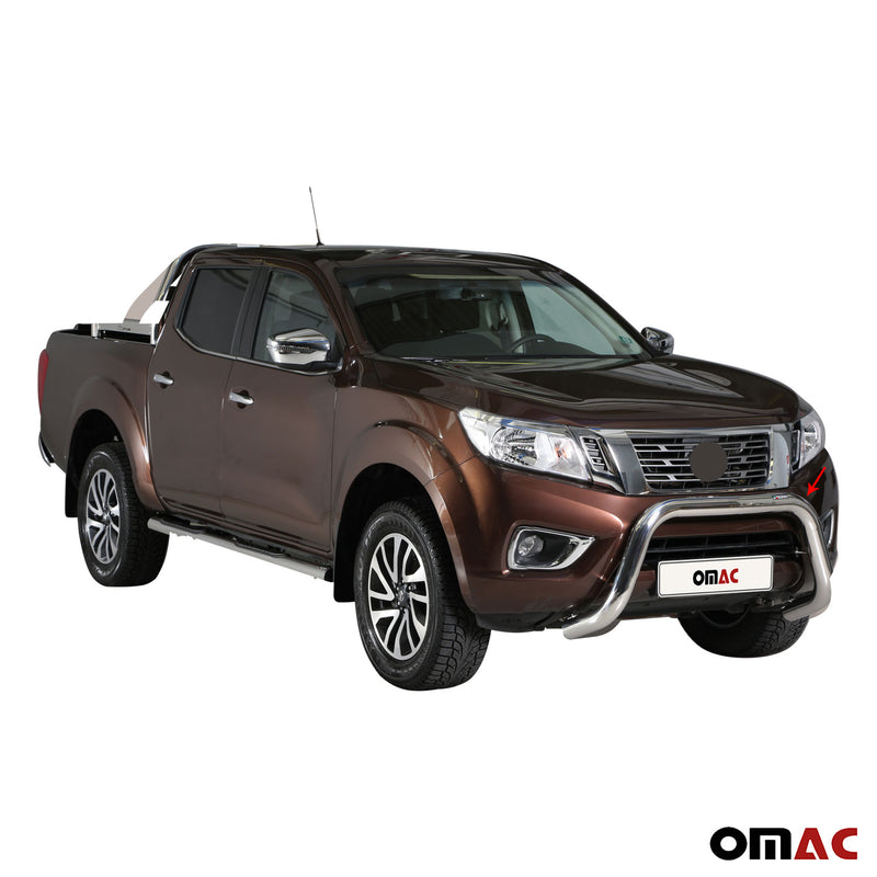 Barra di protezione anteriore per Nissan NP300 Navara 2016-2021 ø76mm acciaio argento