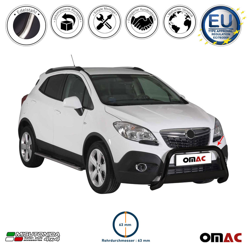 Protezione anteriore per Opel Mokka 2012-2016 ø63mm acciaio nero