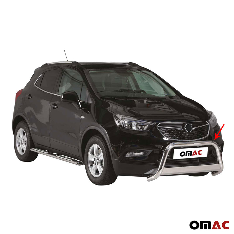 Protezione anteriore per Opel Mokka X 2016-2019 ø63mm acciaio argento 