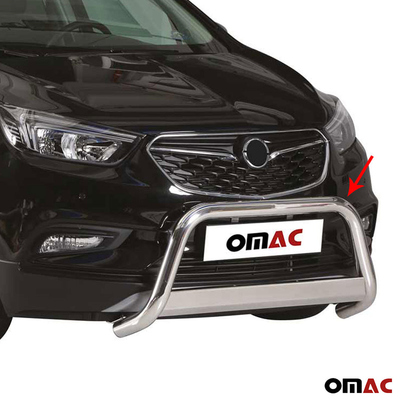 Protezione anteriore per Opel Mokka X 2016-2019 ø63mm acciaio argento 