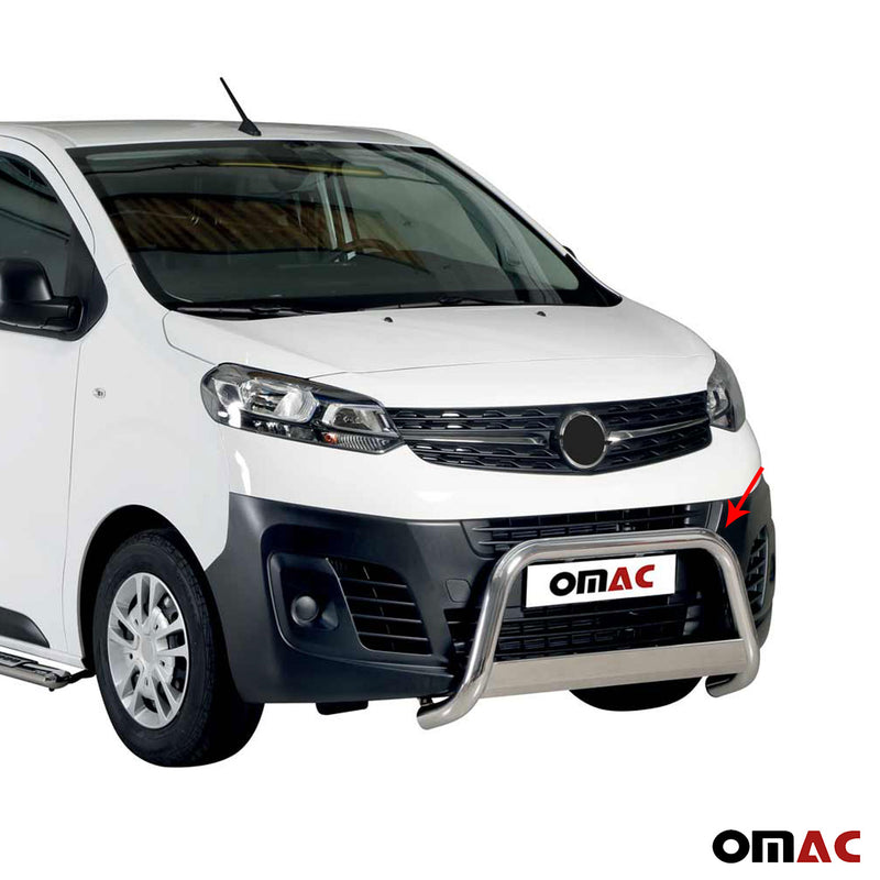 Protezione anteriore in acciaio inox per Opel Vivaro 2019-2021 grigio Ø 63 mm