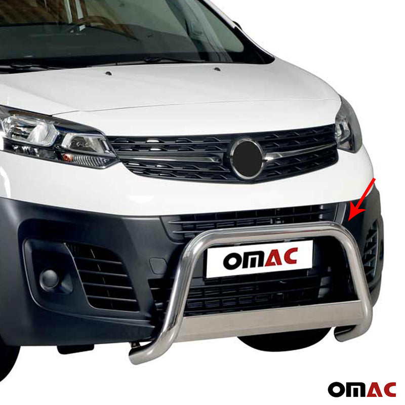 Protezione anteriore in acciaio inox per Opel Vivaro 2019-2021 grigio Ø 63 mm