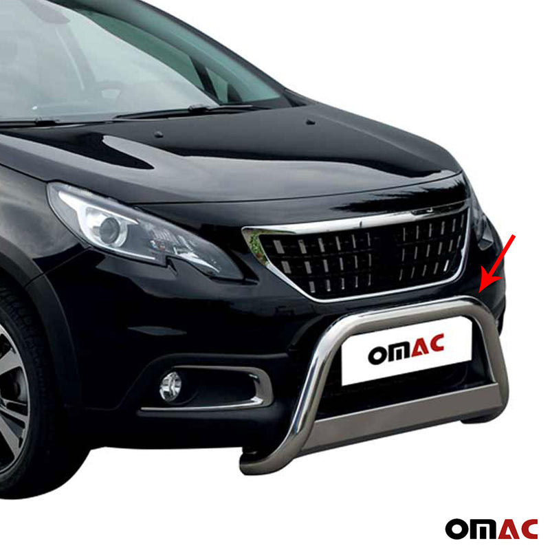 Protezione anteriore per Peugeot 2008 2016-2019 ø63mm acciaio argento 