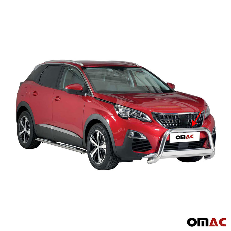 Protezione anteriore per Peugeot 3008 2018-2021 ø63mm acciaio argento 