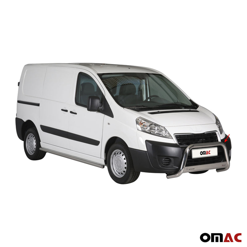 Barra di protezione anteriore per Peugeot Expert 2012-2016 ø63mm acciaio argento