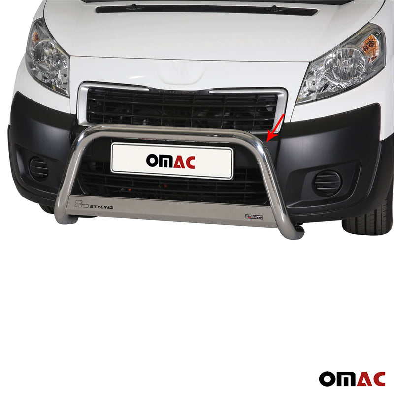 Barra di protezione anteriore per Peugeot Expert 2012-2016 ø63mm acciaio argento