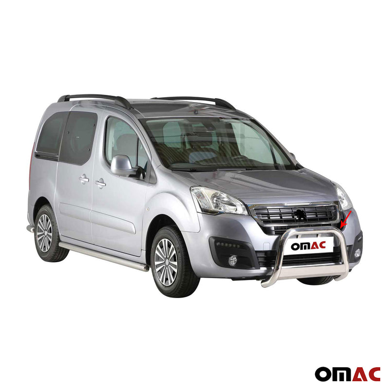 Protezione anteriore per Peugeot Partner 2016-2025 ø63mm acciaio argento 