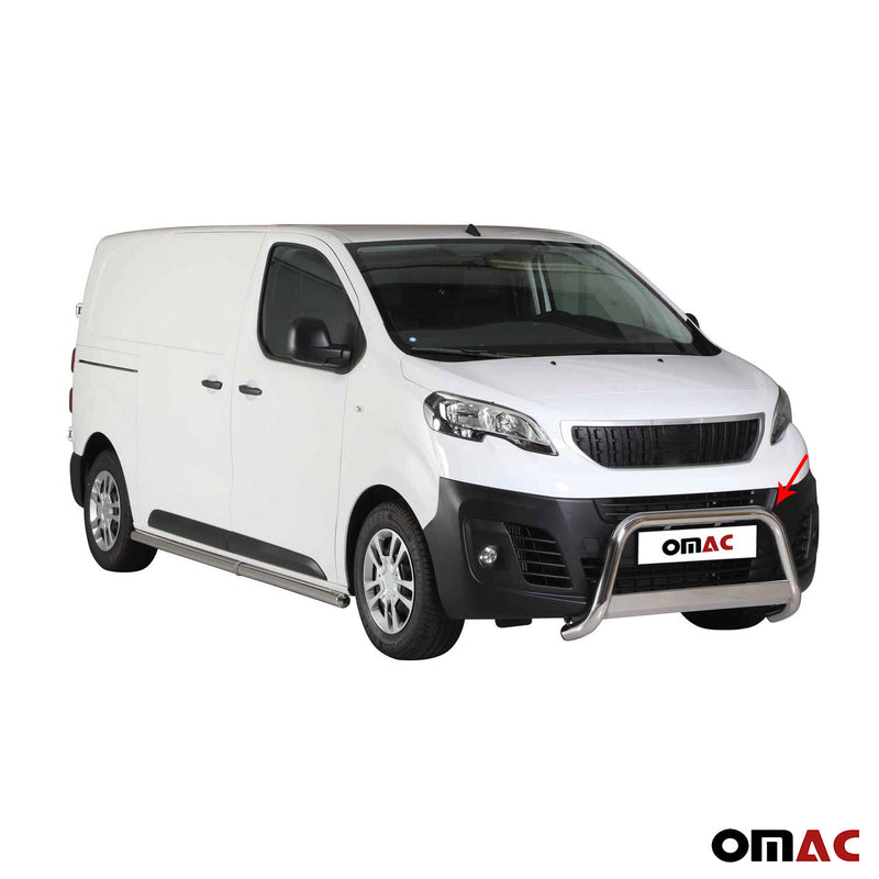 Protezione anteriore per Peugeot Expert 2016-2025 ø63mm acciaio argento 