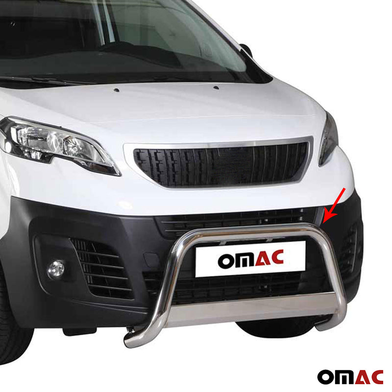 Protezione anteriore per Peugeot Expert 2016-2025 ø63mm acciaio argento 
