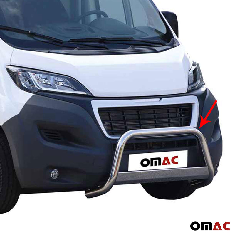 Protezione anteriore per Peugeot Boxer 2014-2025 ø63mm acciaio argento 