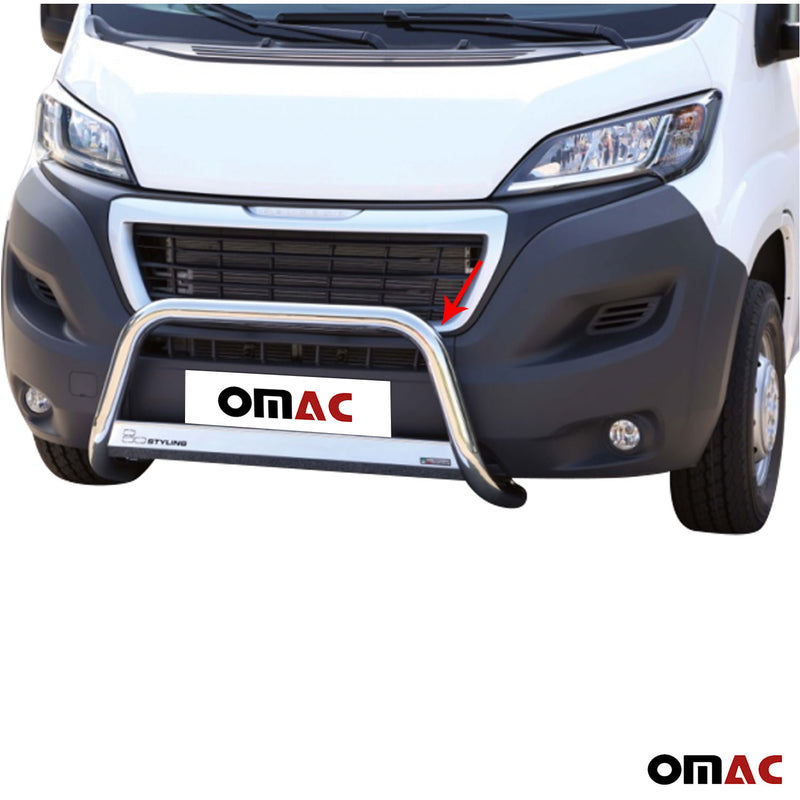 Protezione anteriore per Peugeot Boxer 2014-2025 ø63mm acciaio argento 