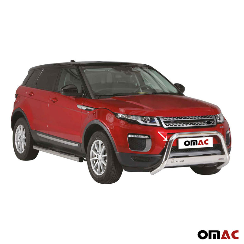 Barra di protezione anteriore per Range Rover Evoque 2016-2021 ø63mm acciaio argento 