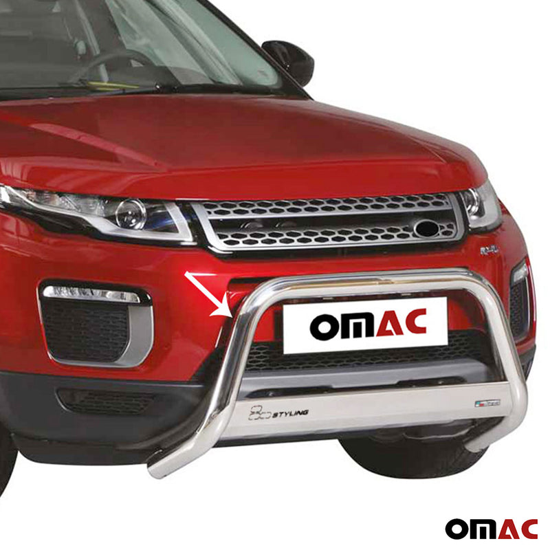 Barra di protezione anteriore per Range Rover Evoque 2016-2021 ø63mm acciaio argento 