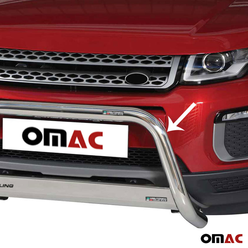 Barra di protezione anteriore per Range Rover Evoque 2016-2021 ø63mm acciaio argento 