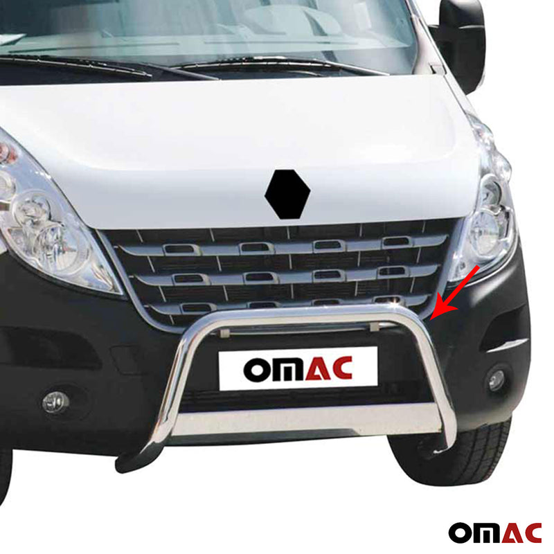 Barra di protezione anteriore per Renault Master 2010-2018 ø63mm acciaio argento 