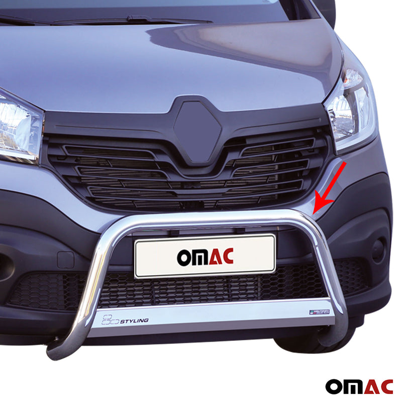 Barra di protezione anteriore per Renault Trafic 2014-2019 ø63mm acciaio argento
