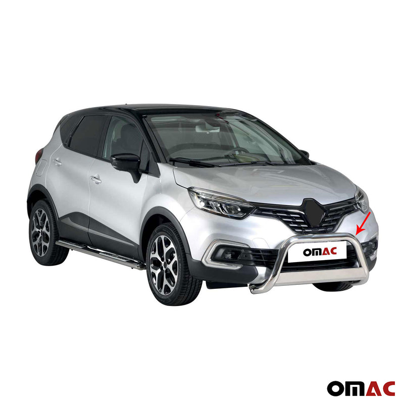 Barra di protezione anteriore per Renault Captur 2017-2019 ø63mm acciaio argento 