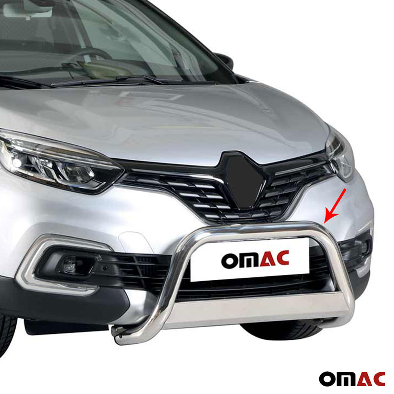 Barra di protezione anteriore per Renault Captur 2017-2019 ø63mm acciaio argento 