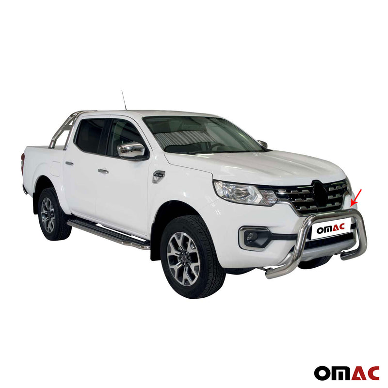Protezione anteriore per Renault Alaskan 2017-2021 ø63mm acciaio inox argento 
