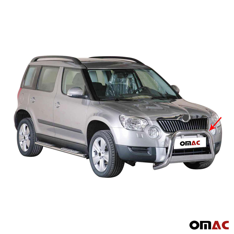 Protezione anteriore per Skoda Yeti 2010-2013 ø63mm acciaio argento 