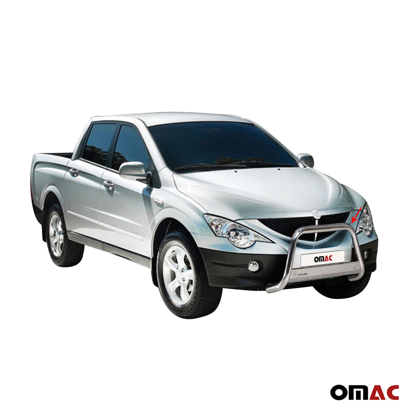 Protezione anteriore per Ssangyong Actyon Sports 2007-2012 ø63 grigio acciaio 