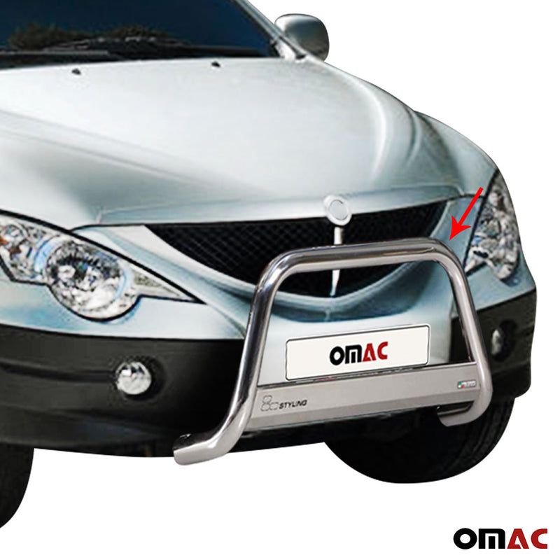 Protezione anteriore per Ssangyong Actyon Sports 2007-2012 ø63 grigio acciaio 