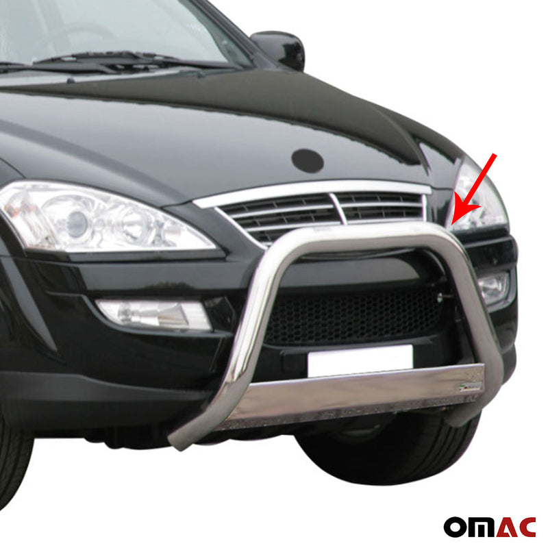 Frontbügel Frontschutzbügel für Ssangyong Kyron 2007-2014 ø63mm Stahl Silber