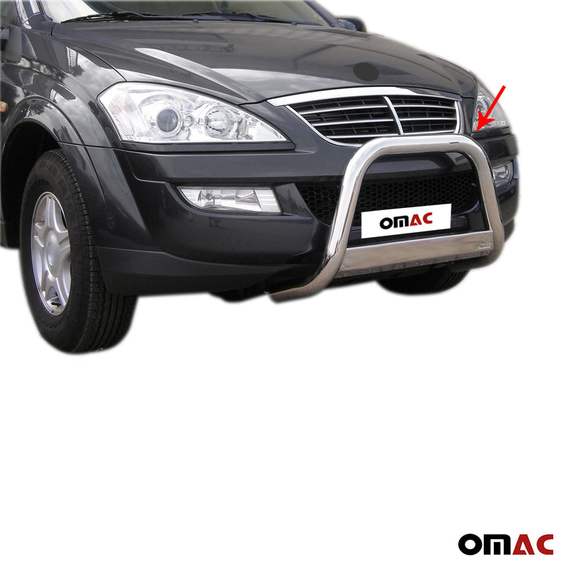 Frontbügel Frontschutzbügel für Ssangyong Kyron 2007-2014 ø63mm Stahl Silber