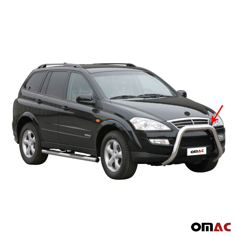Frontbügel Frontschutzbügel für Ssangyong Kyron 2007-2014 ø76mm Stahl Silber