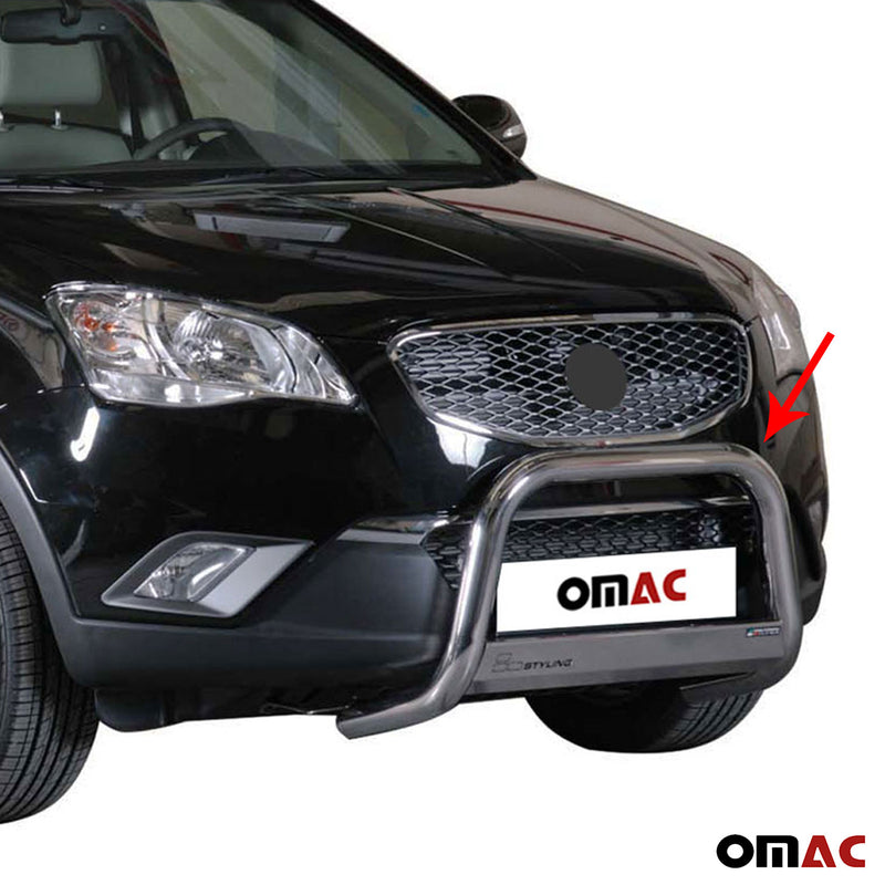 Frontbügel Frontschutzbügel für Ssangyong Korando 2011-2019 ø63mm Stahl Silber