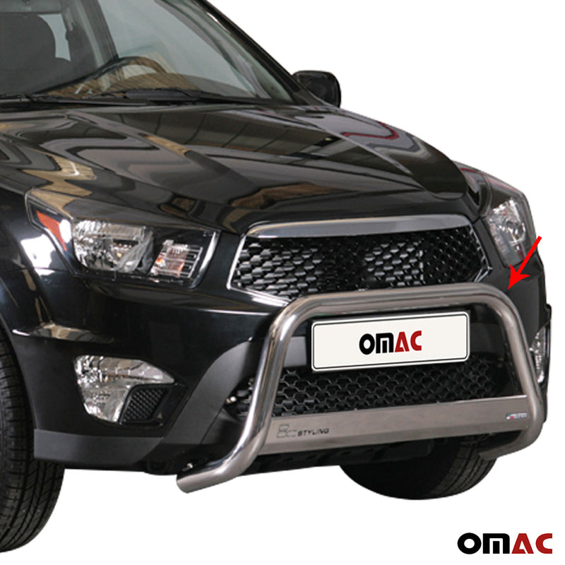 Protezione anteriore per Ssangyong Actyon Sports 2012-2018 ø63 grigio acciaio