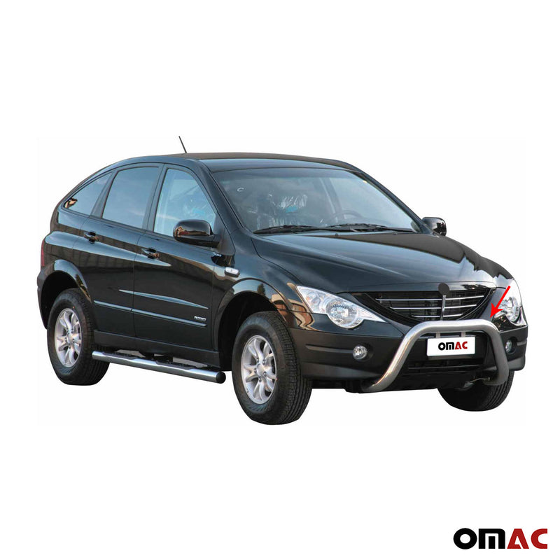 Protezione anteriore per Ssangyong Actyon 2006-2012 ø76mm acciaio argento