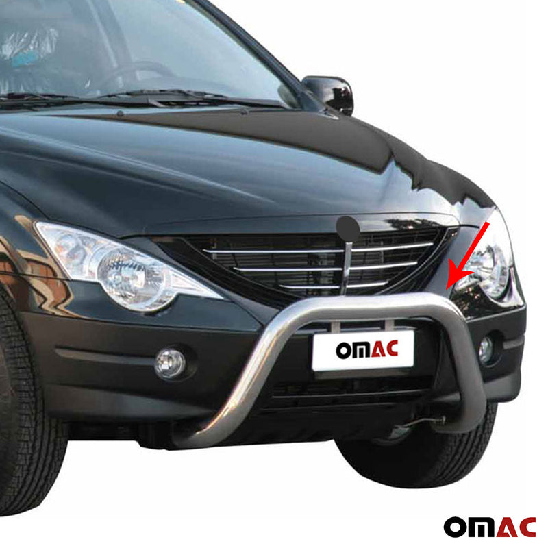 Protezione anteriore per Ssangyong Actyon 2006-2012 ø76mm acciaio argento