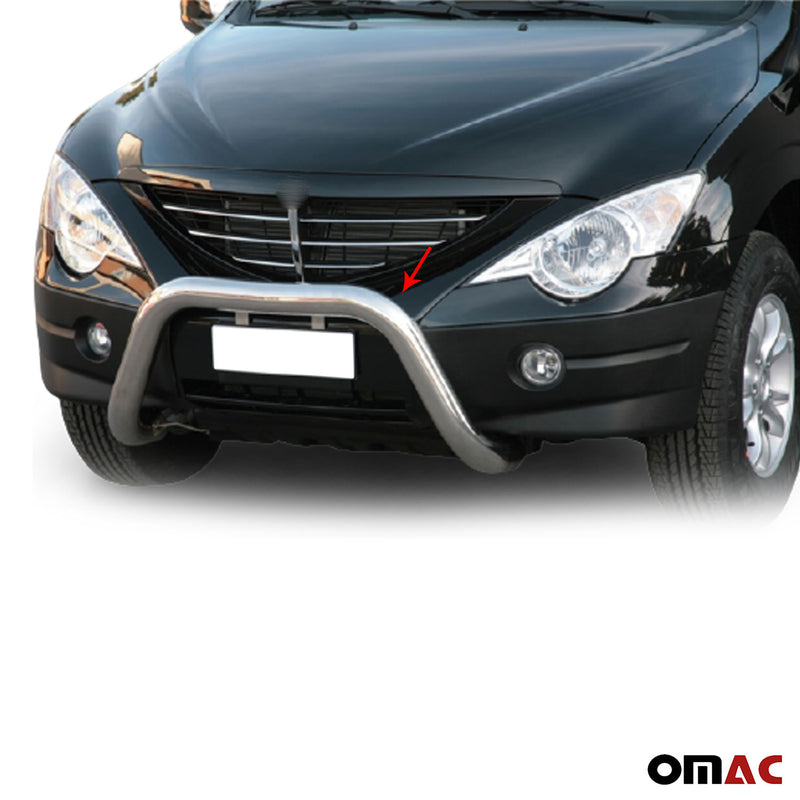 Protezione anteriore per Ssangyong Actyon 2006-2012 ø76mm acciaio argento