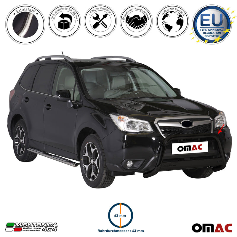Protezione anteriore per Subaru Forester 2013-2015 ø63mm acciaio nero 