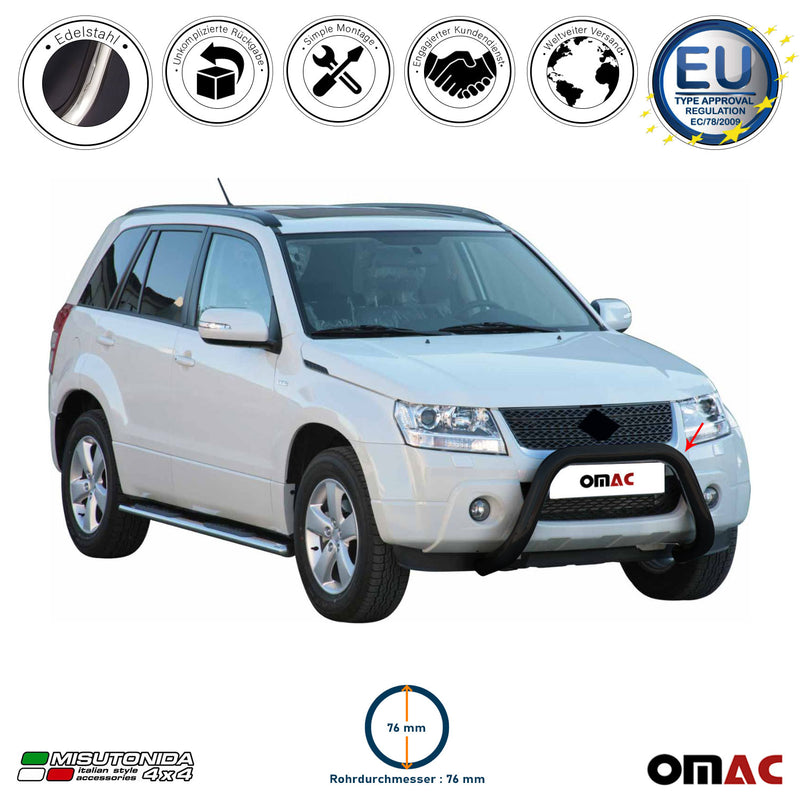 Protezione anteriore per Suzuki Grand Vitara 2009-2011 ø76 acciaio nero 