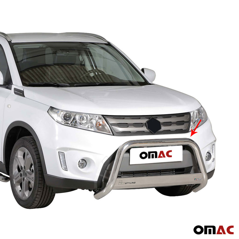 Protezione anteriore in acciaio inox per Suzuki Vitara 2015-2018 grigio Ø 63 mm
