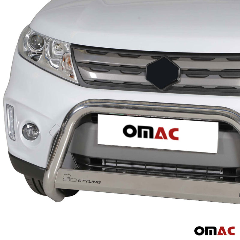 Protezione anteriore in acciaio inox per Suzuki Vitara 2015-2018 grigio Ø 63 mm