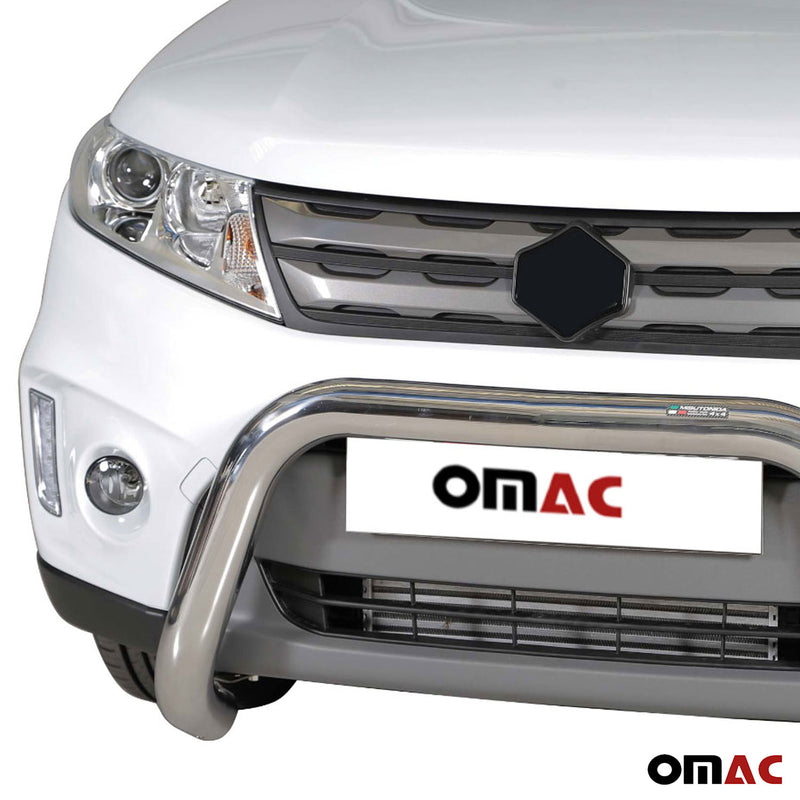 Protezione anteriore in acciaio inox per Suzuki Vitara 2015-2018 Grigio Ø 76 mm