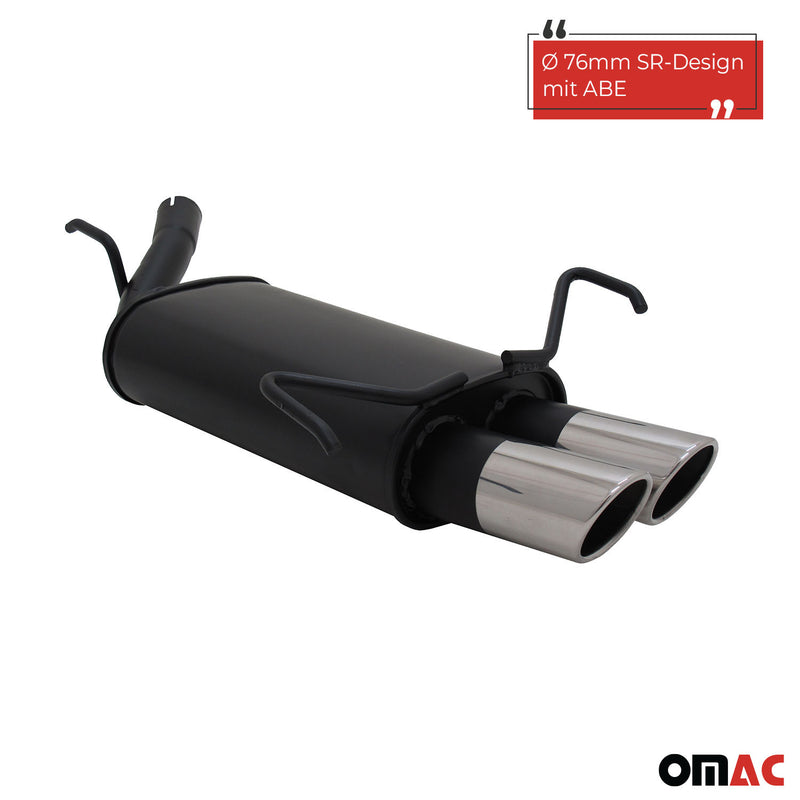 Scarico sportivo Novus per Opel Corsa C silenziatore posteriore SR-Design 2x76mm con ABE 