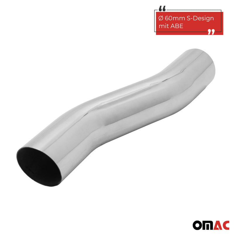 Terminale di scarico in acciaio inox 1x60mm S-Design MARMITTA POSTERIORE DI SCARICO con ABE