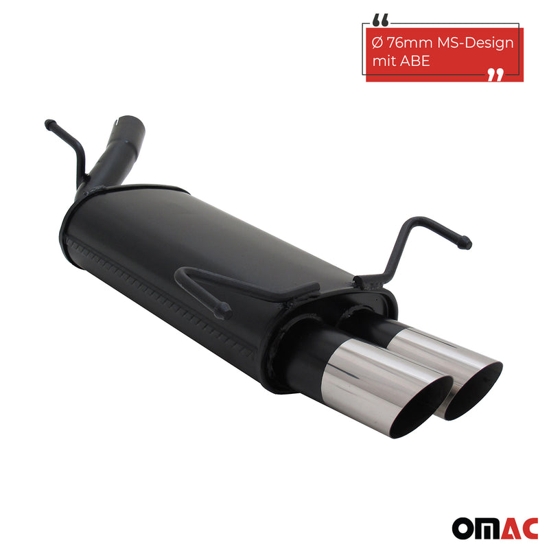 Scarico sportivo Novus per Opel Corsa C silenziatore posteriore 2x76mm MS-Design con ABE 