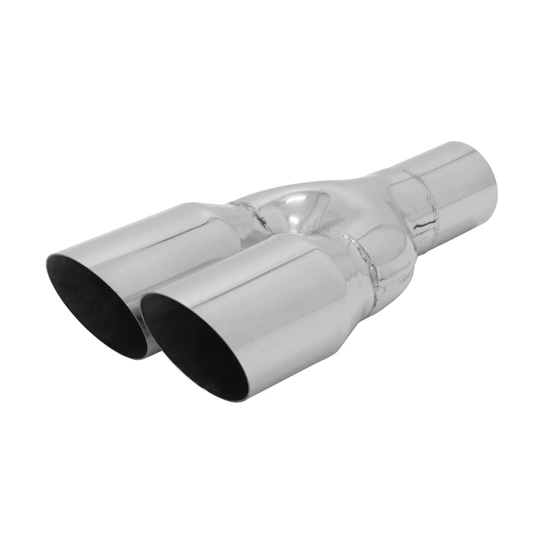 Terminale di scarico in acciaio inox Y 2x76mm MS-Design silenziatore posteriore con ABE