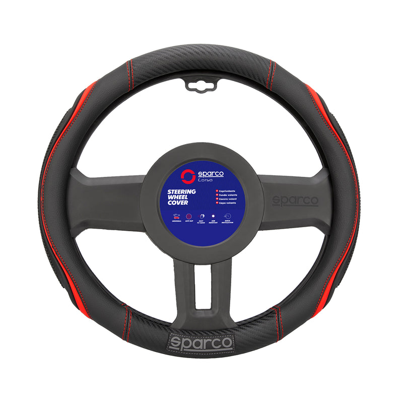 Coprivolanti SPARCO protezione volante rosso nero gomma ø37-38 cm