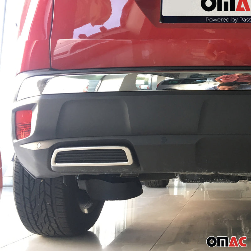 Diffusore paraurti, cornice scarico per Peugeot 3008 2016-2025 in acciaio inox argento 