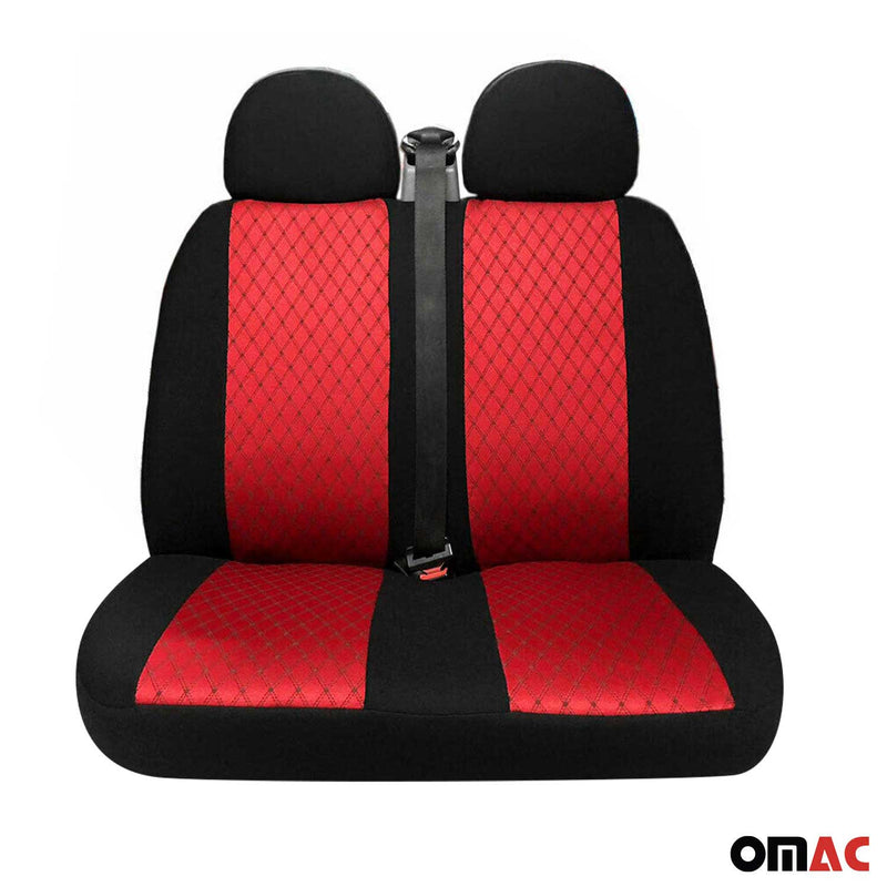 Coprisedili per Nissan NV300 2016-2025 Nero Rosso 2+1 Anteriori