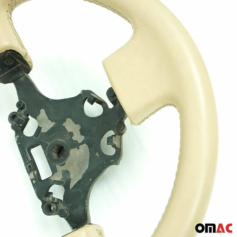 Volante per Ford Connect 2002-2014 in vera pelle marrone beige con finitura in legno pregiato